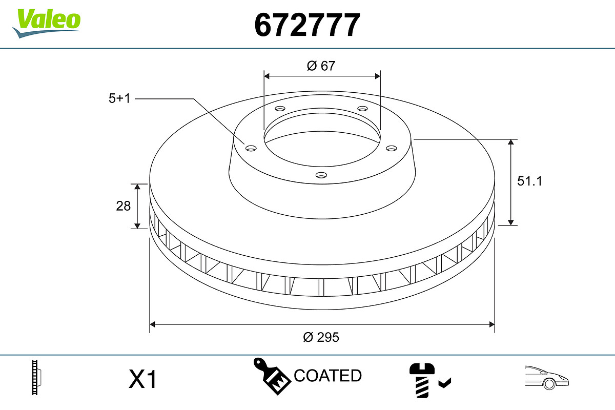 VALEO 672777 Bromsskiva